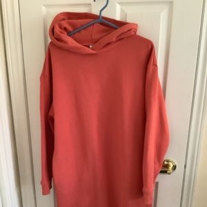 Smash and Tess Large Hoodie midi dress in rust